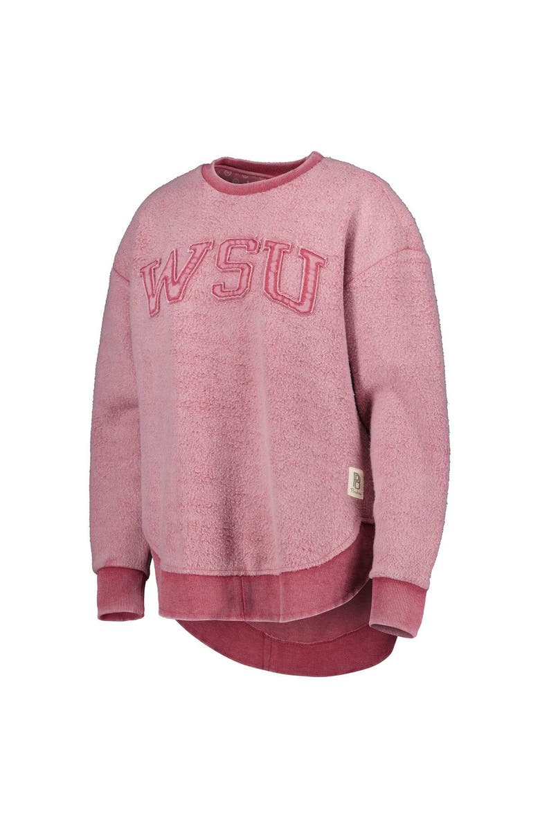 PRESSBOX Women's Pressbox Crimson Washington State Cougars Ponchoville Pullover Sweatshirt, Alternate, color, Crimson