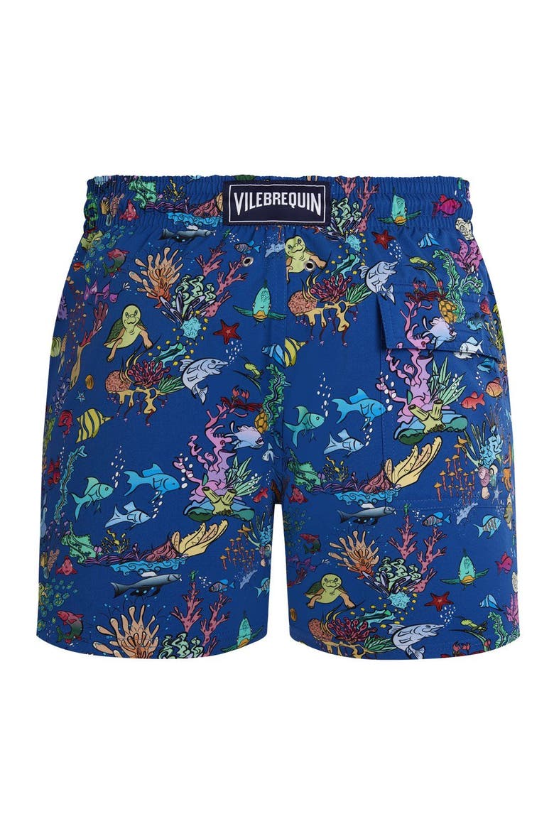 Stretch Short Swim Trunks, Alternate, color, Palace Blue