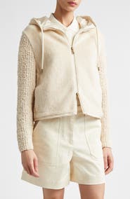 Moncler Hooded Mixed Media Cardigan