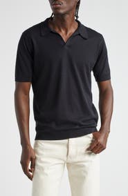 John Smedley Men's Noah Johnny Collar Sweater Polo