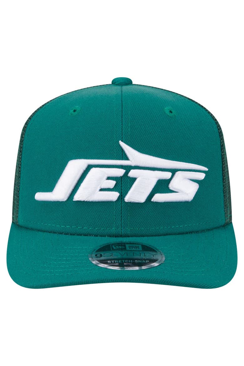 Men's New Era Green New York Jets Main Trucker 9SEVENTY Stretch-Snap Hat, Alternate, color, Green