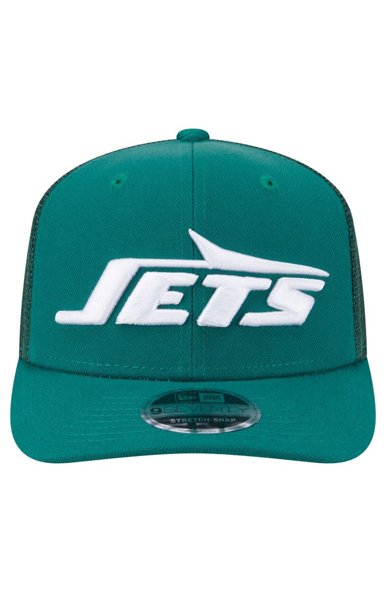 New Era Men's New Era Green New York Jets Main Trucker 9SEVENTY Stretch-Snap Hat, Alternate, color, Green