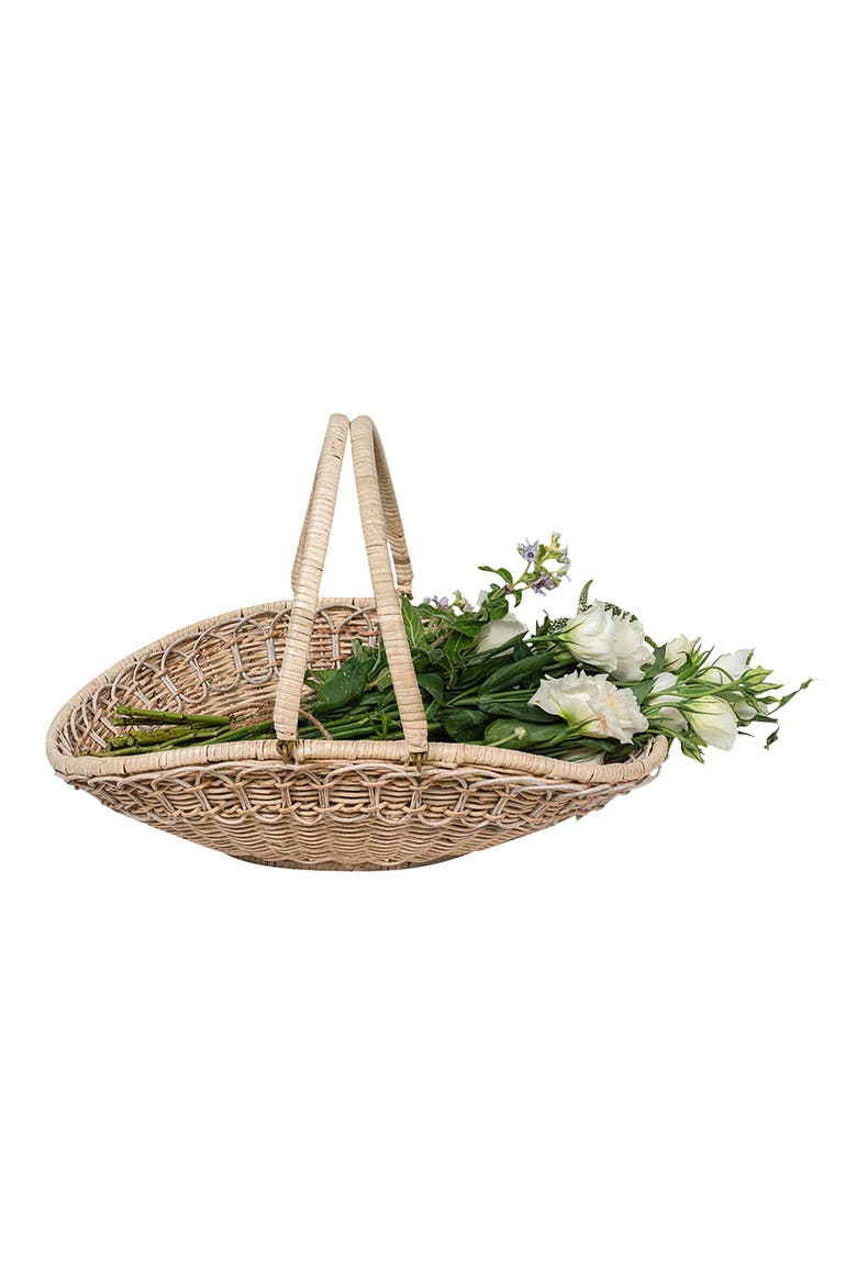 Provence Rattan Gathering Basket, Alternate, color, WHITEWASH