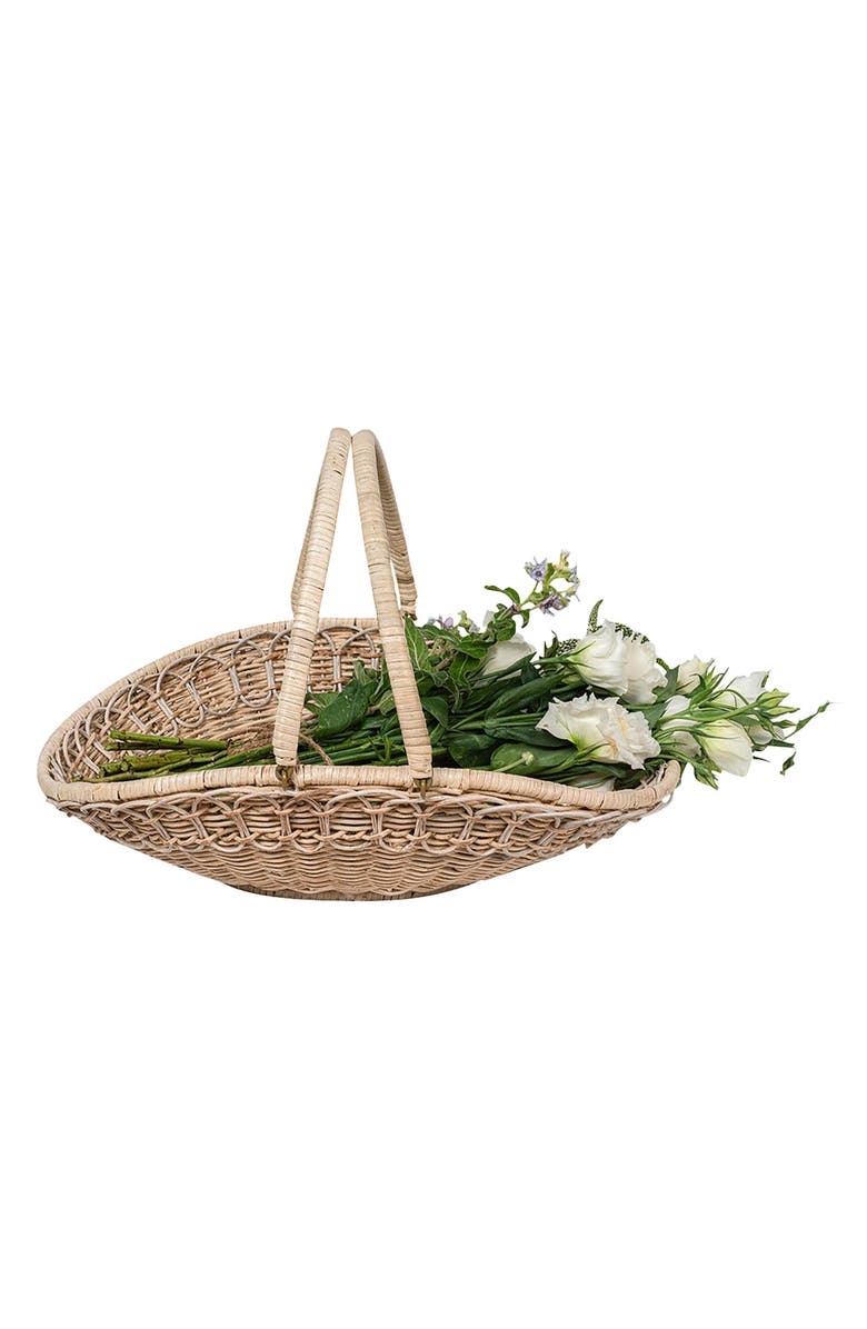 Juliska Provence Rattan Gathering Basket, Alternate, color, Whitewash