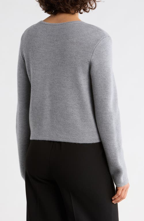 Bruno Magli Merino Wool Crop Cardigan In Gray