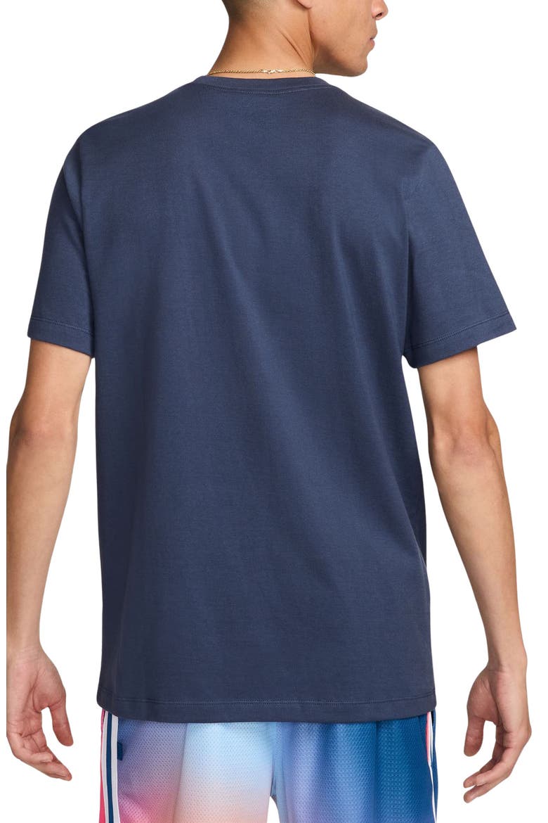 Embroidered Cotton T-Shirt, Alternate, color, THUNDER BLUE