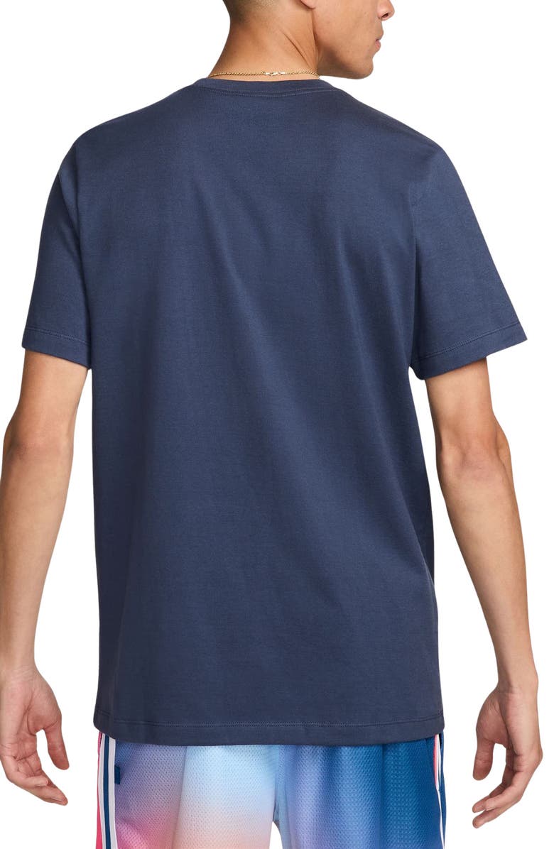 Nike Embroidered Cotton T-Shirt, Alternate, color, Thunder Blue