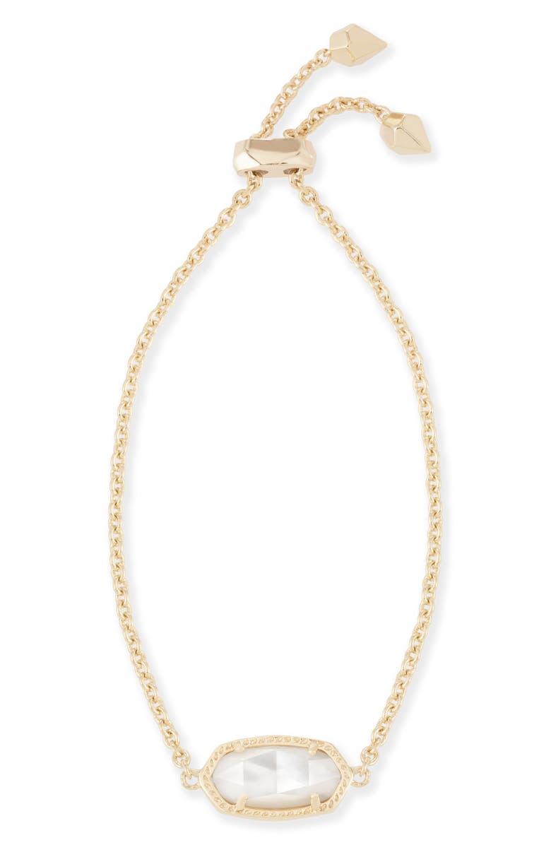 Kendra Scott Elaina Birthstone Bracelet, Alternate, color, Gold Ivory Mop