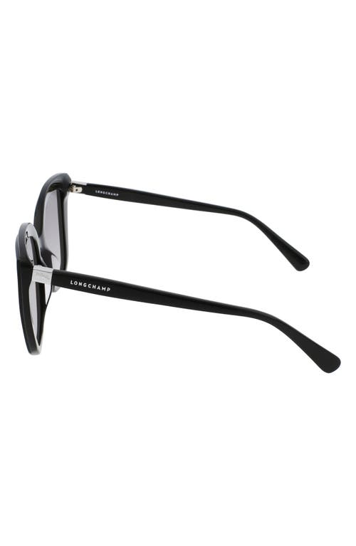 Longchamp Le Pliage 53mm Gradient Rectangular Sunglasses In Black