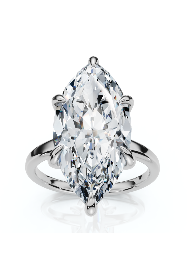 Certified 5Ct Kelly Marquise Solitaire Engagement Ring 14k Gold or Pt Lab Grown, Main, color, 14k White Gold