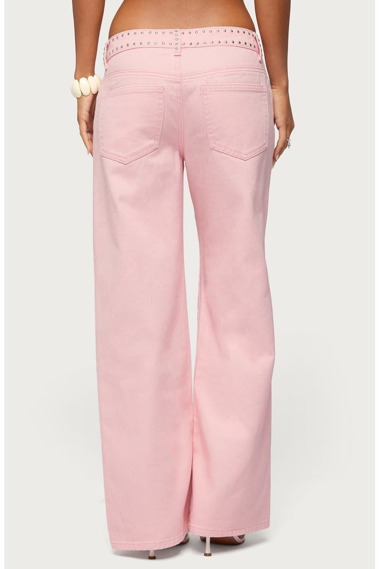 Quincy Studded Low Rise Baggy Jeans, Alternate, color, LIGHT-PINK