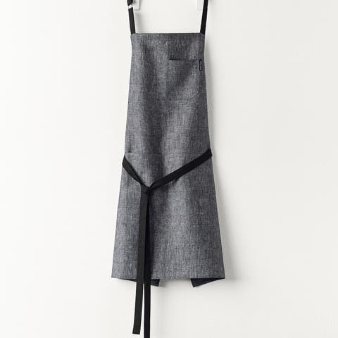 Classic Linen Bib Apron for Men & Women with Front Pockets