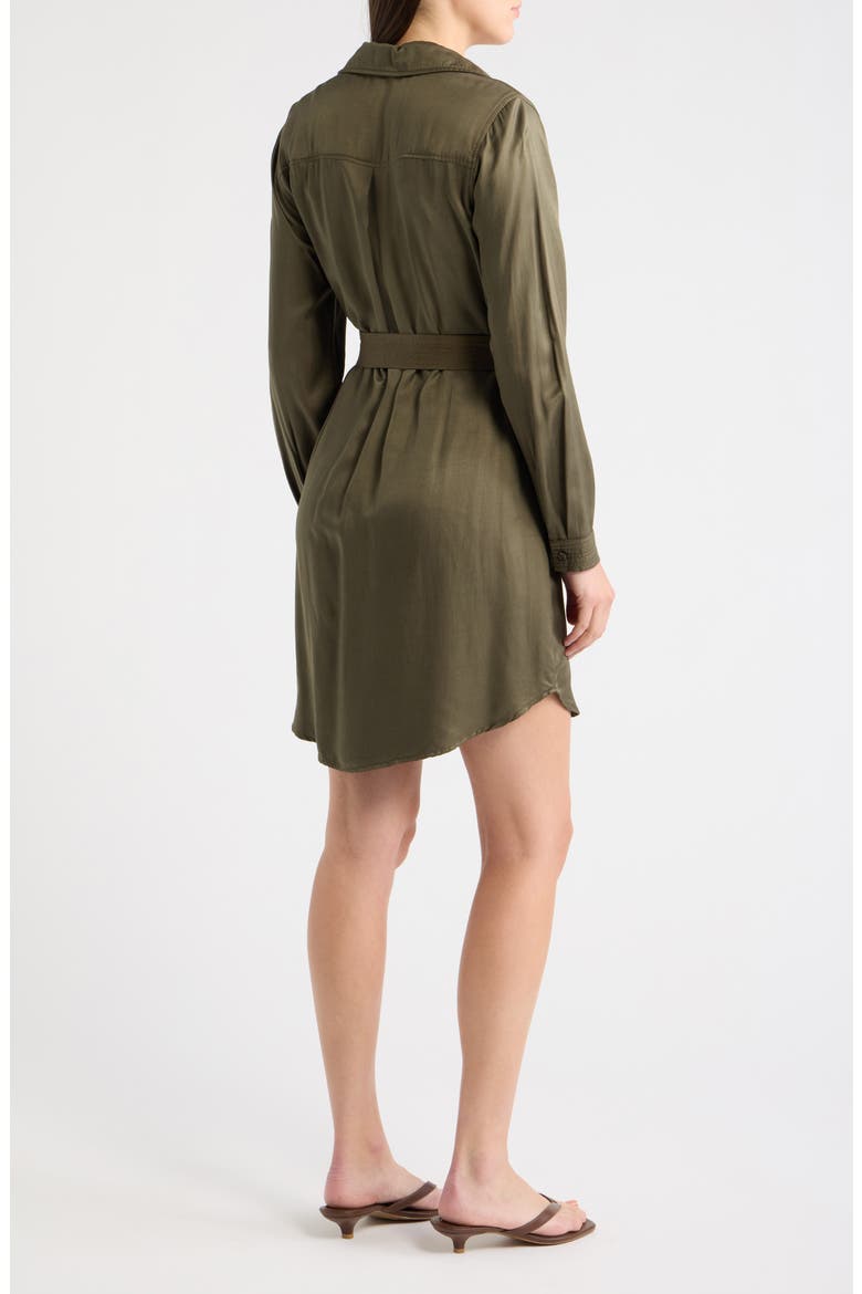 Multi Stitch Belted Shirtdress, Alternate, color, ARMY OLIVE