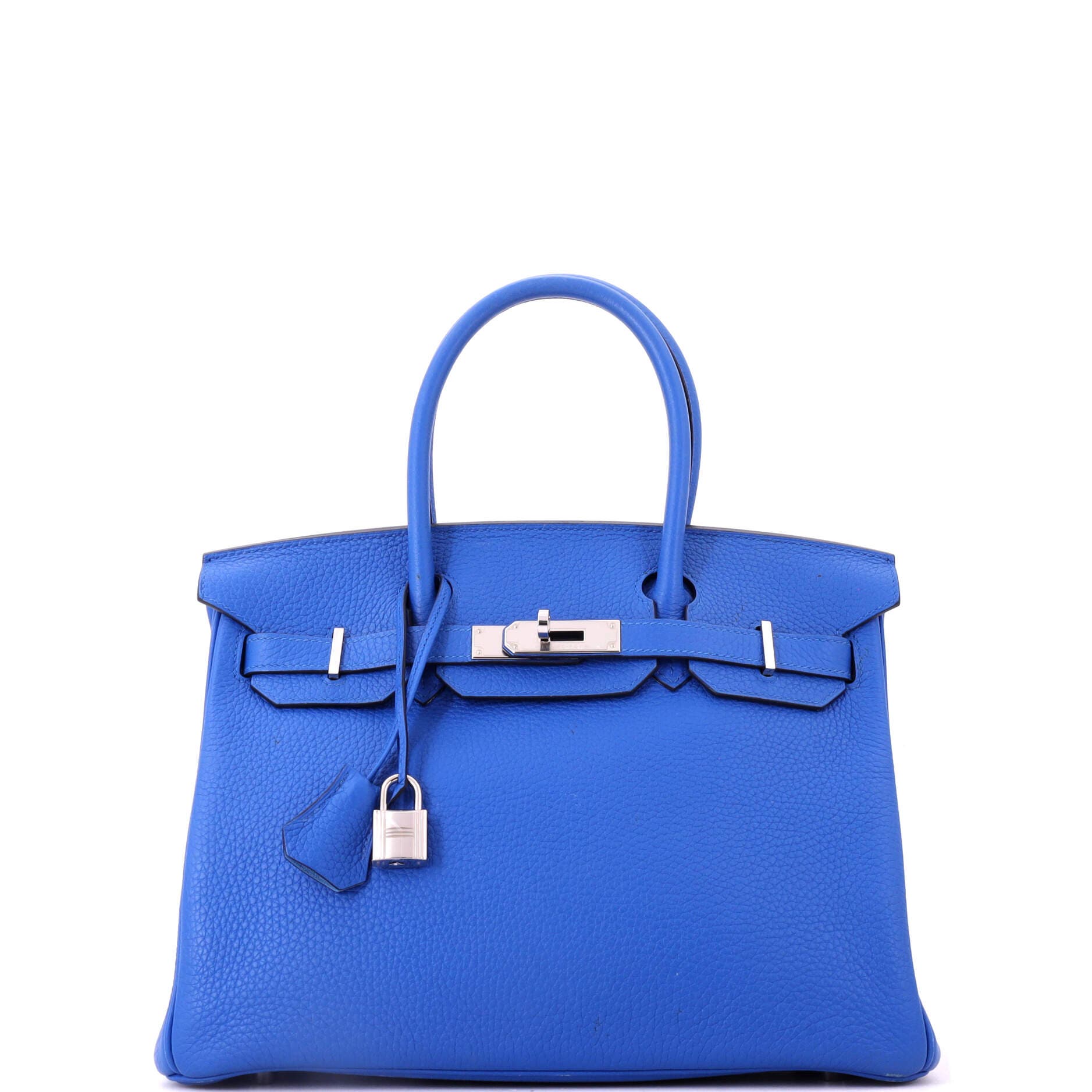 Birkin Handbag Verso Clemence with Palladium Hardware 30, Main, color, Blue