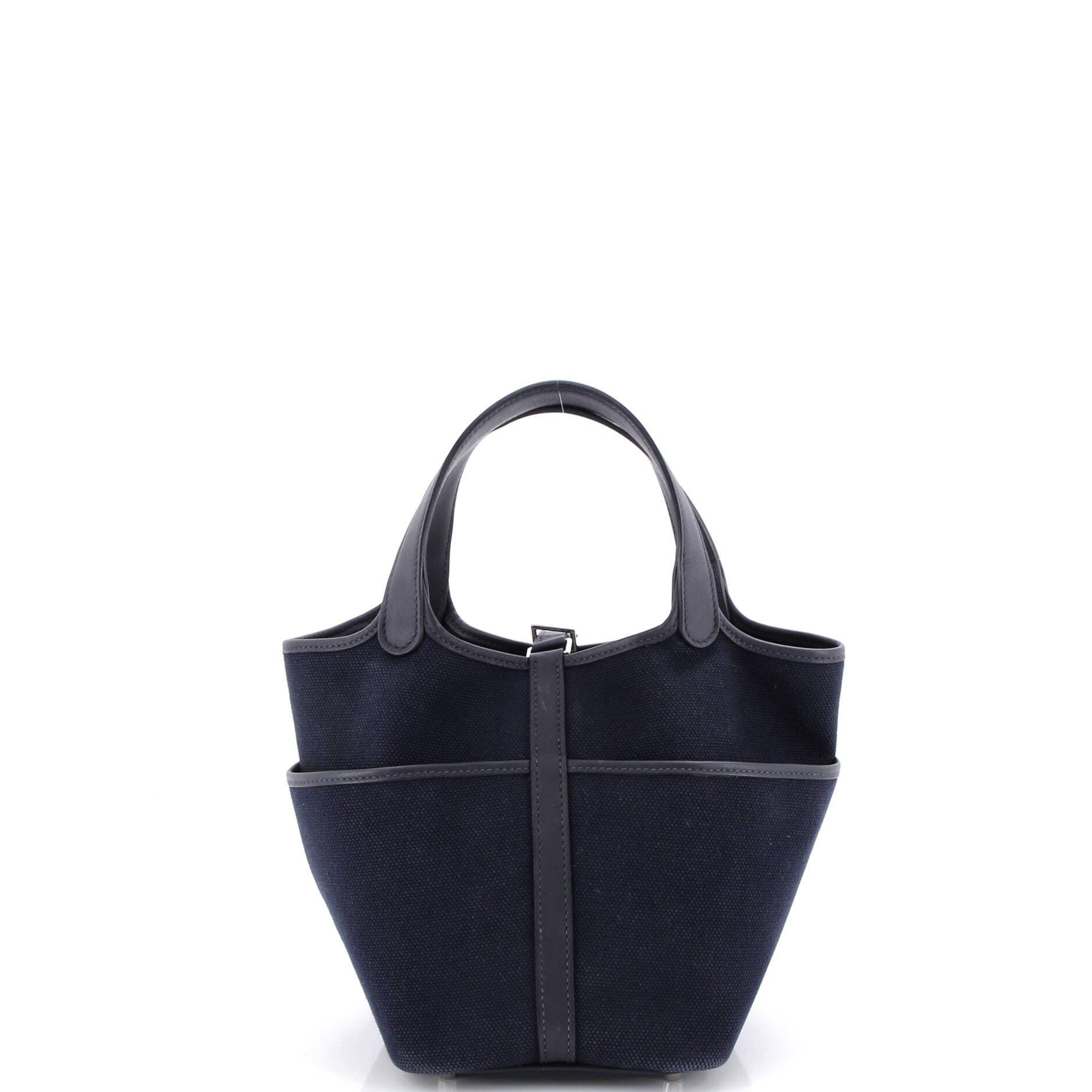 Pre-Owned Hermes Cargo Picotin Lock Bag Canvas and Swift PM, Alternate, color, 