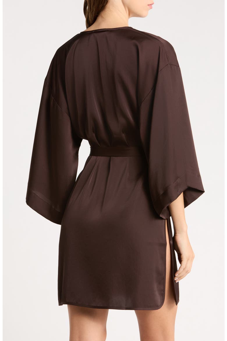 Get Ready with Me Satin Robe, Alternate, color, BROWN MOLE
