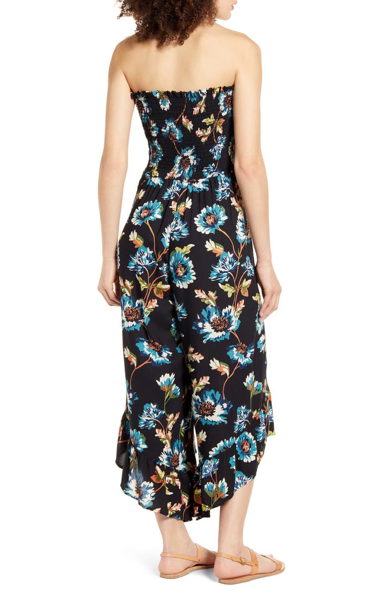 Angie Smocked Strapless Jumpsuit, Alternate, color, 