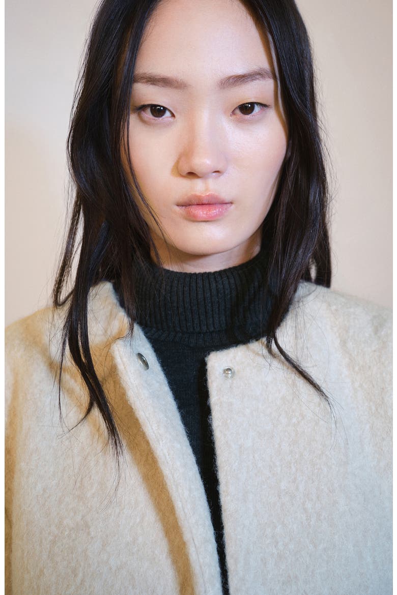 Jacket with Removable Scarf, Alternate, color, BEIGE