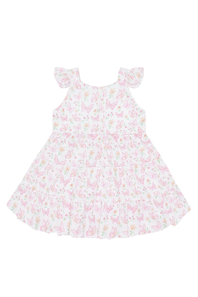 Butterflies Print Ruffle Dress - Baby, Alternate, color, Pink