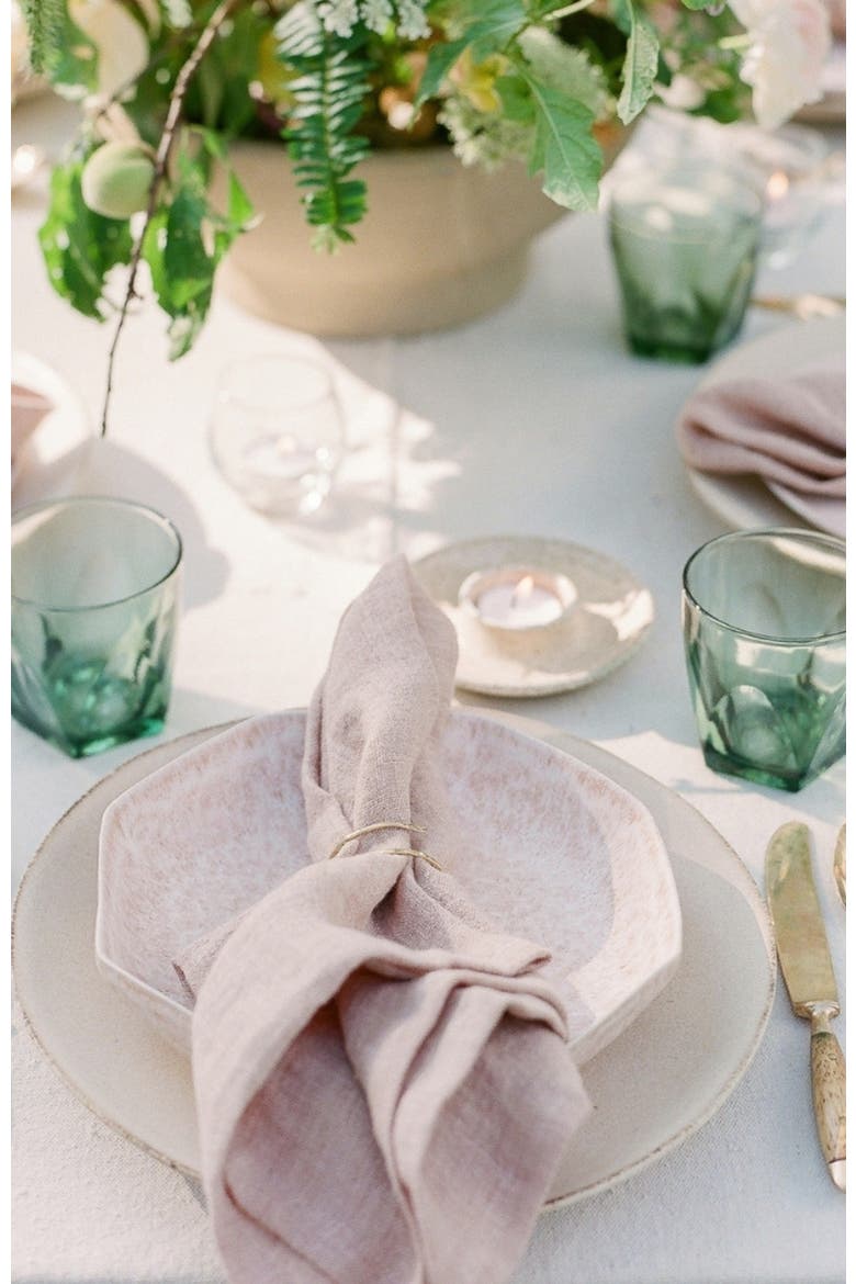 Stone Washed Linen Napkins - Set of 4, Alternate, color, Pink
