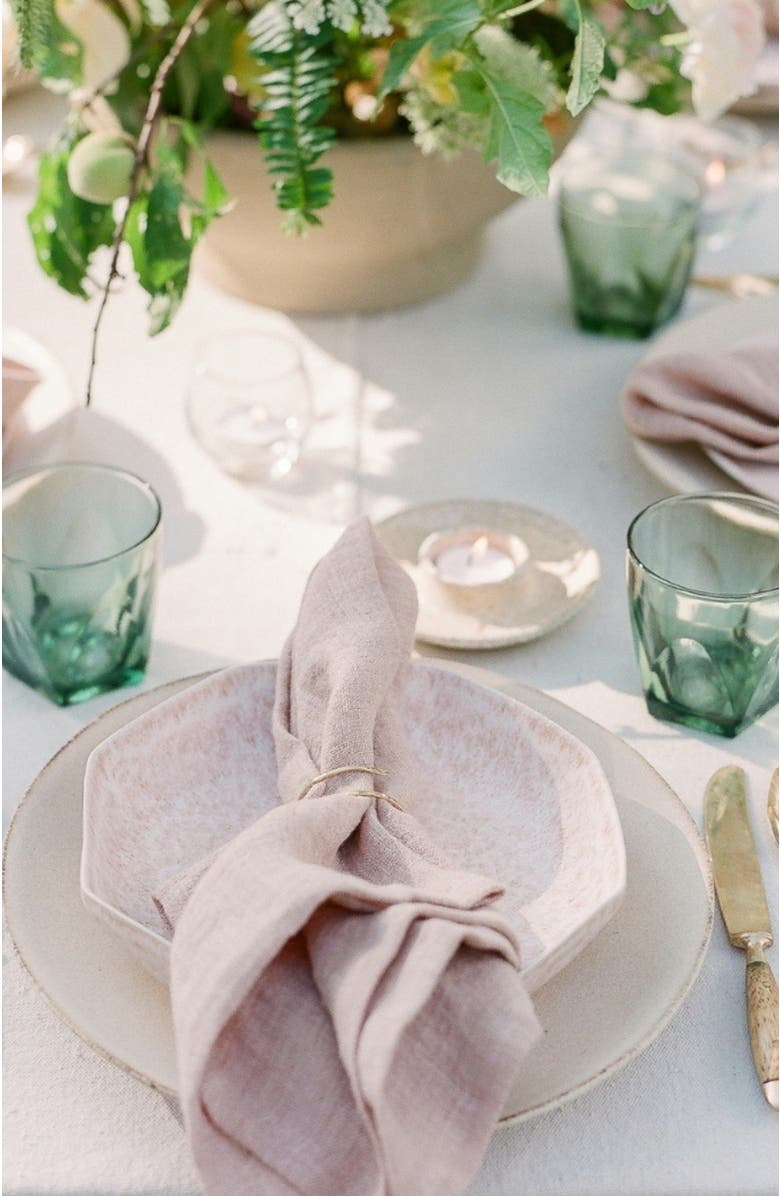 Creative Women Stone Washed Linen Napkins - Set of 4, Alternate, color, Pink