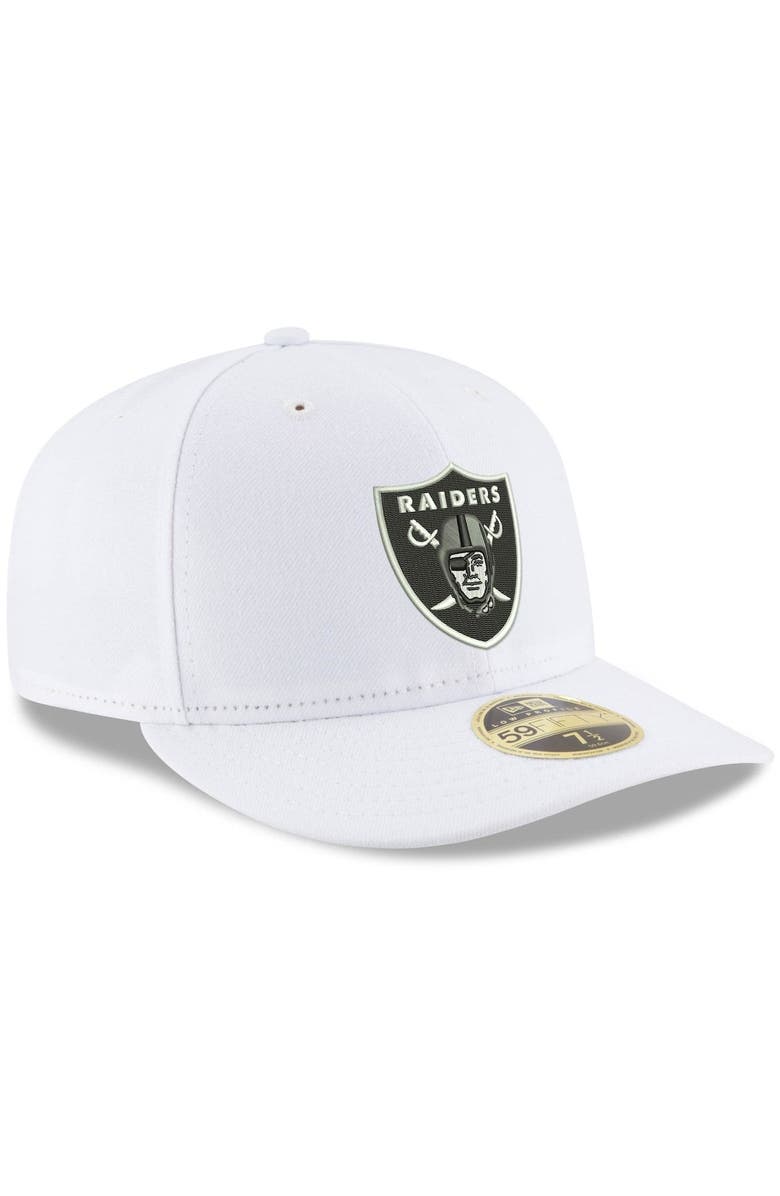 New Era Men's New Era White Las Vegas Raiders Team Logo Omaha Low Profile 59FIFTY Fitted Hat, Alternate, color,