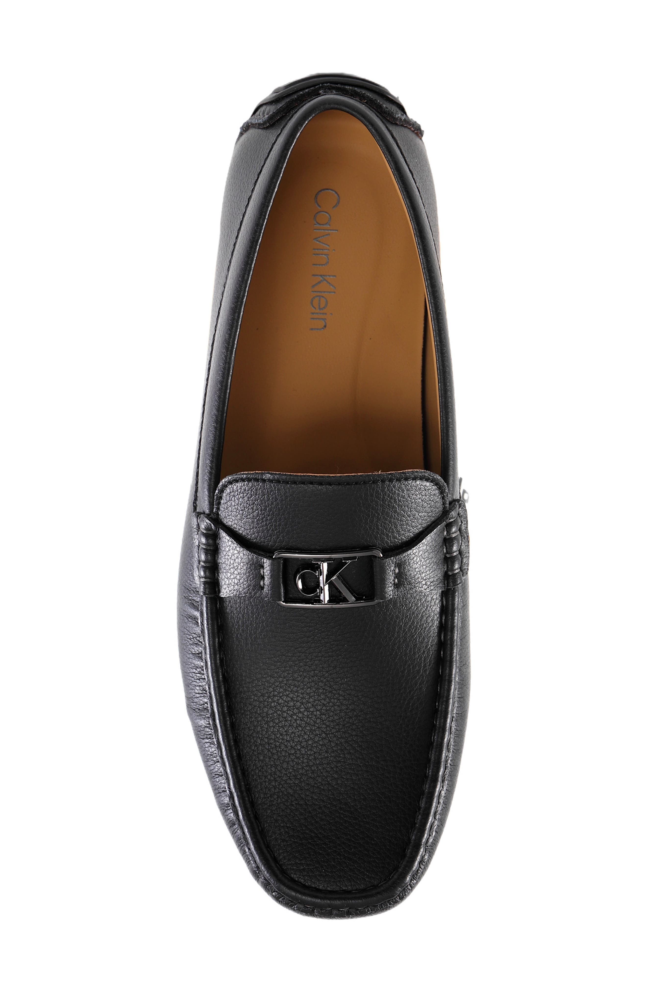 Calvin Klein Felty Moc Toe Driving Loafer, Alternate, color, Black