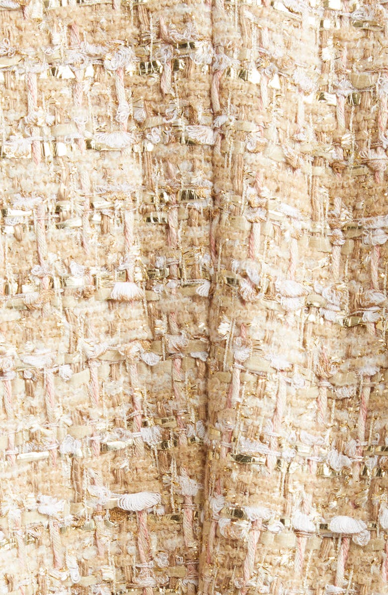 ST. JOHN Tweed Jacket with Chain Belt, Alternate, color, Flax Willow/ Ivory Multi