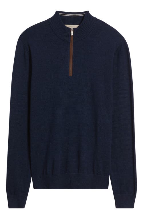 Johnnie-o Raynor Merino Wool Quarter Zip Sweater In Blue