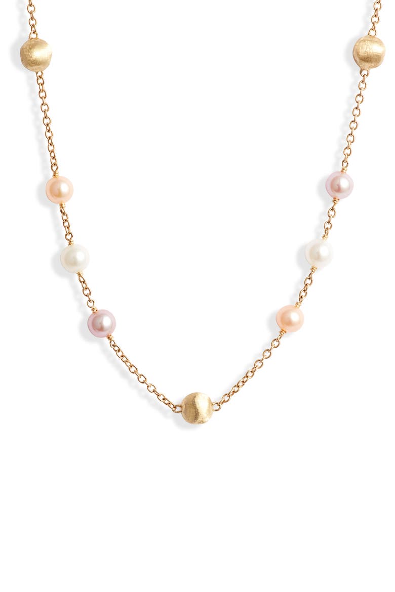 Africa Pearl Necklace, Main, color, YELLOW GOLD/ PEARL