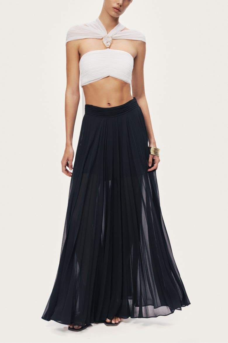 Strapless Draped Bustier Top, Alternate, color, White