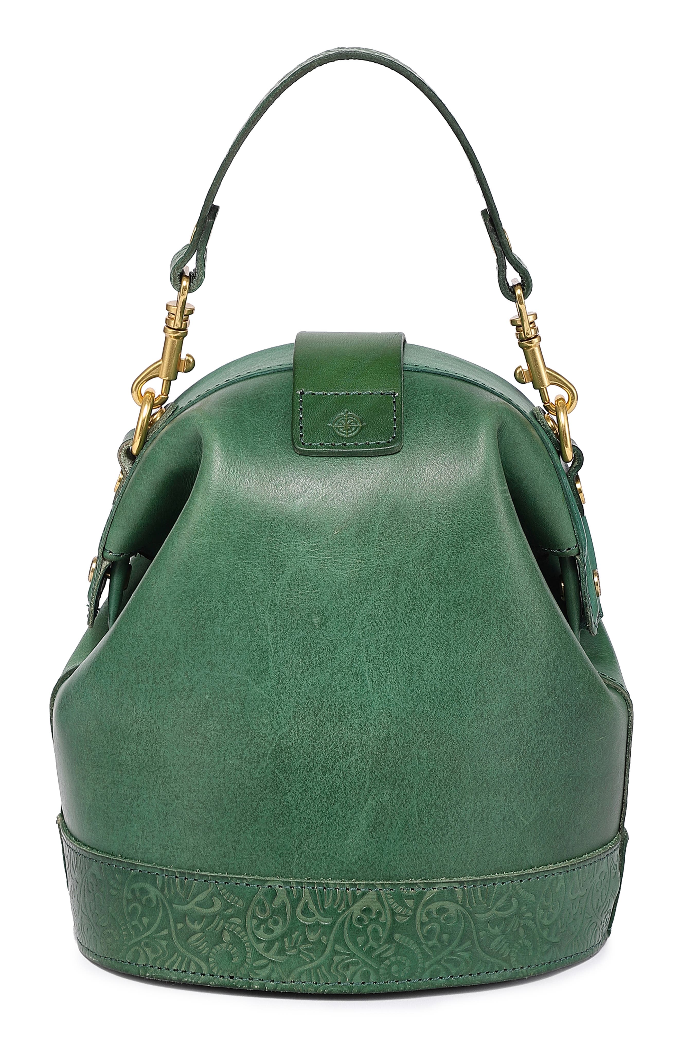 OLD TREND Doctor Bucket Leather Crossbody Bag, Alternate, color, Green