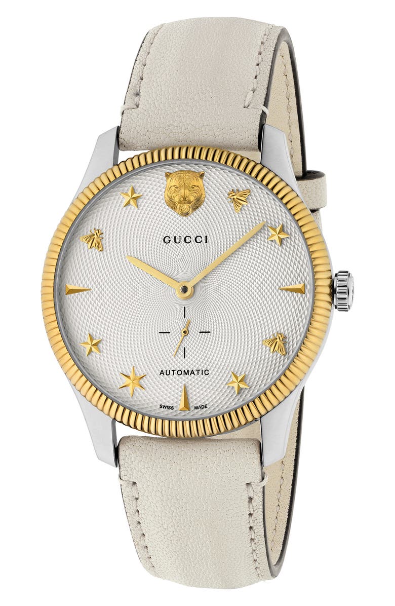 Gucci G-Timeless Leather Strap Watch, 40mm, Main, color,