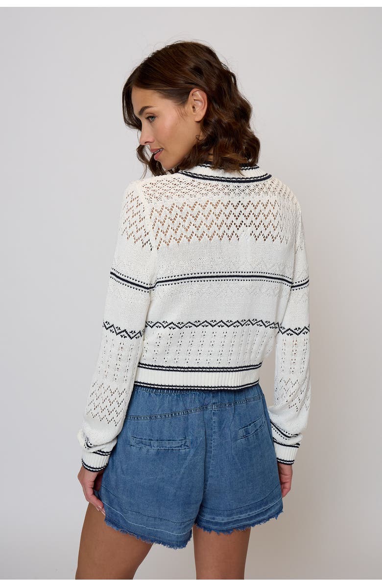 Central Park West Emanuel Nautical Stripe Cardigan, Alternate, color, 