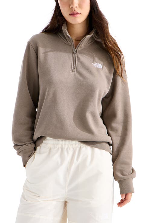 Evolution Simple Dome Cotton Blend Quarter Zip Sweatshirt