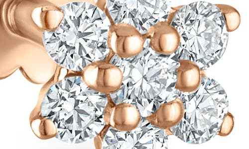 Maria Tash Diamond Flower Threaded Stud Earring In Rose Gold