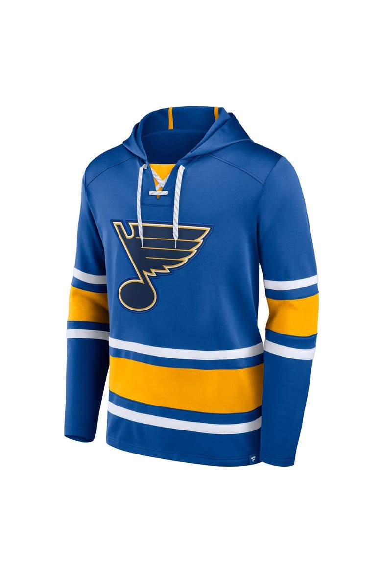 Men's Fanatics Branded Blue St. Louis Blues Puck Deep Lace-Up Pullover Hoodie, Alternate, color, Blue