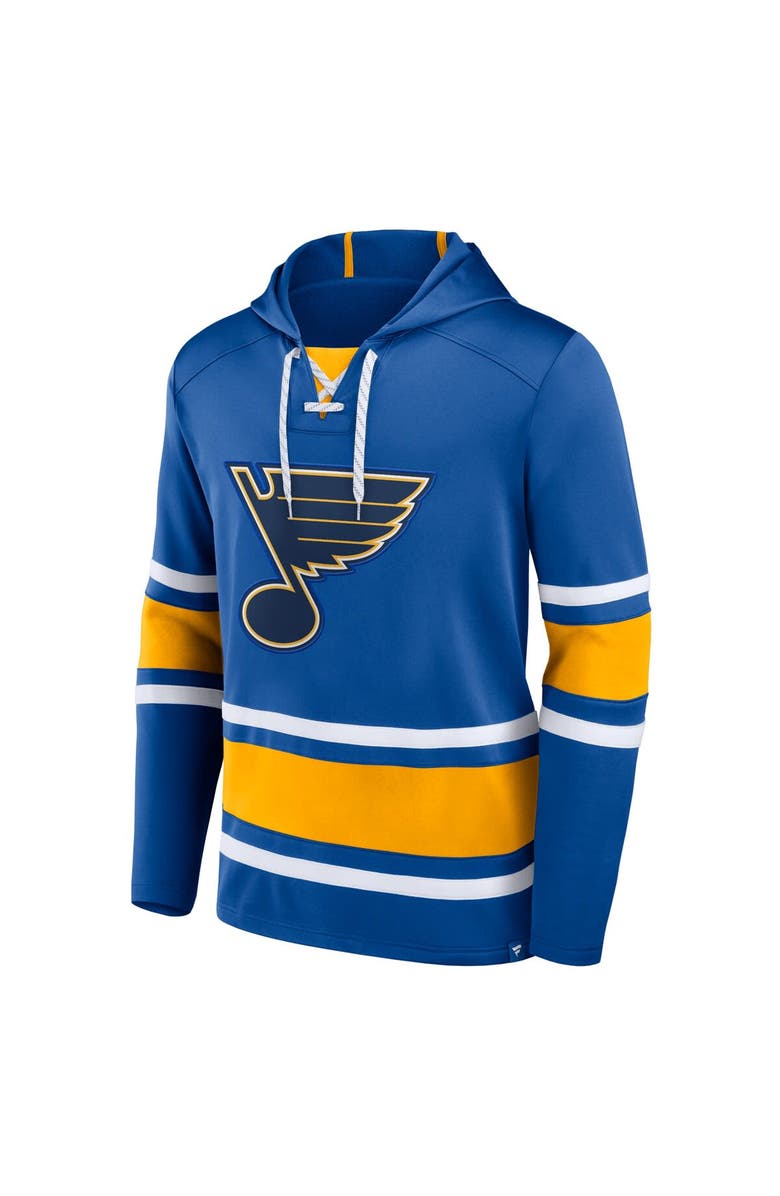 FANATICS Men's Fanatics Branded Blue St. Louis Blues Puck Deep Lace-Up Pullover Hoodie, Alternate, color, 