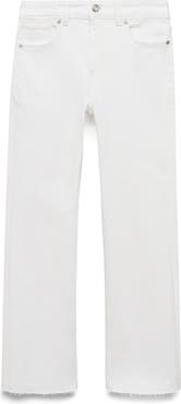 MANGO Sienna Waxed Crop Flare Jeans