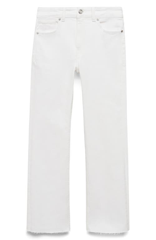 Shop Mango Sienna Waxed Crop Flare Jeans In White