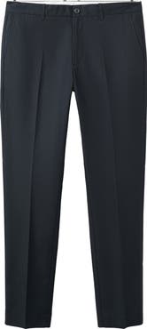 MANGO Slim Fit Flat Front Cotton Twill Pants