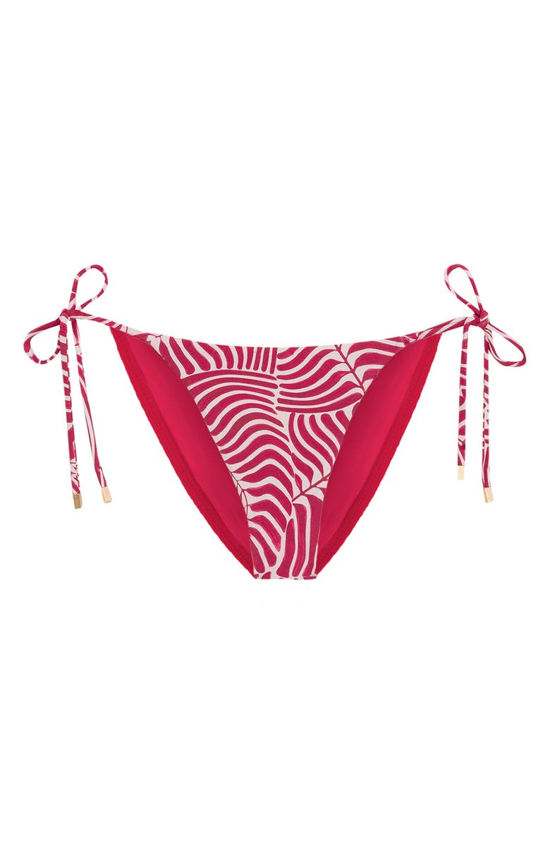 ViX Paula Hermanny Ginga Side Tie Bikini Bottoms, Alternate, color, Red/ White Multi