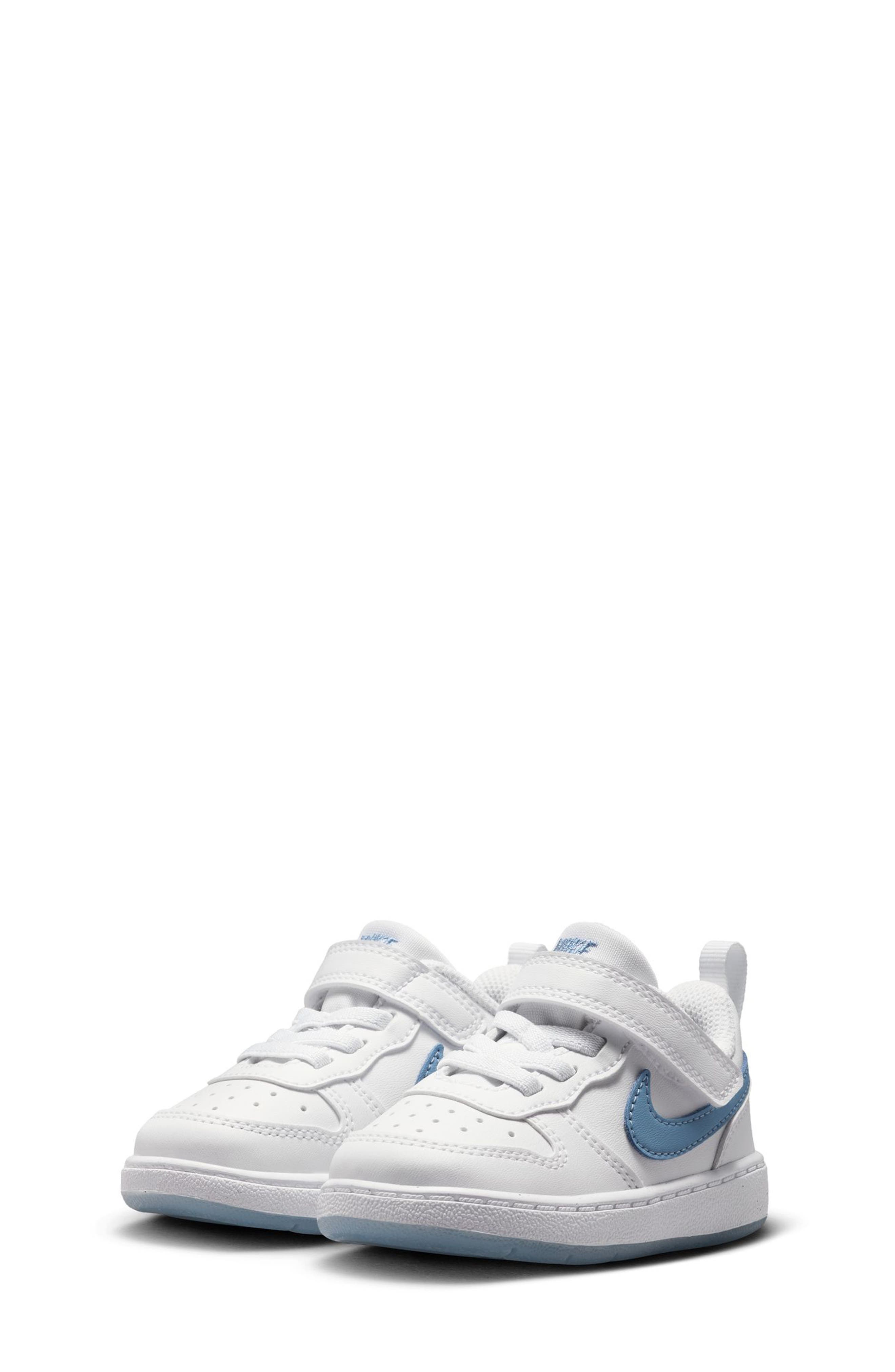 Nike Kids' Court Borough Low Sneaker, Main, color, White/ Work Blue