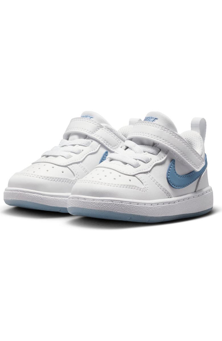 Nike Kids' Court Borough Low Sneaker, Main, color, White/ Work Blue