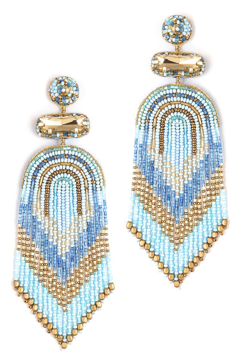 Ishani Beaded Drop Earrings, Main, color, BABY BLUE