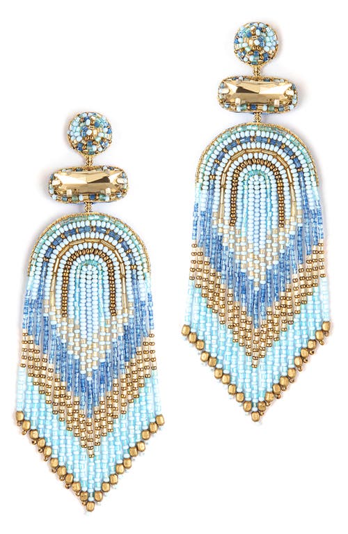 Deepa Gurnani Ishani Beaded Drop Earrings In Blue