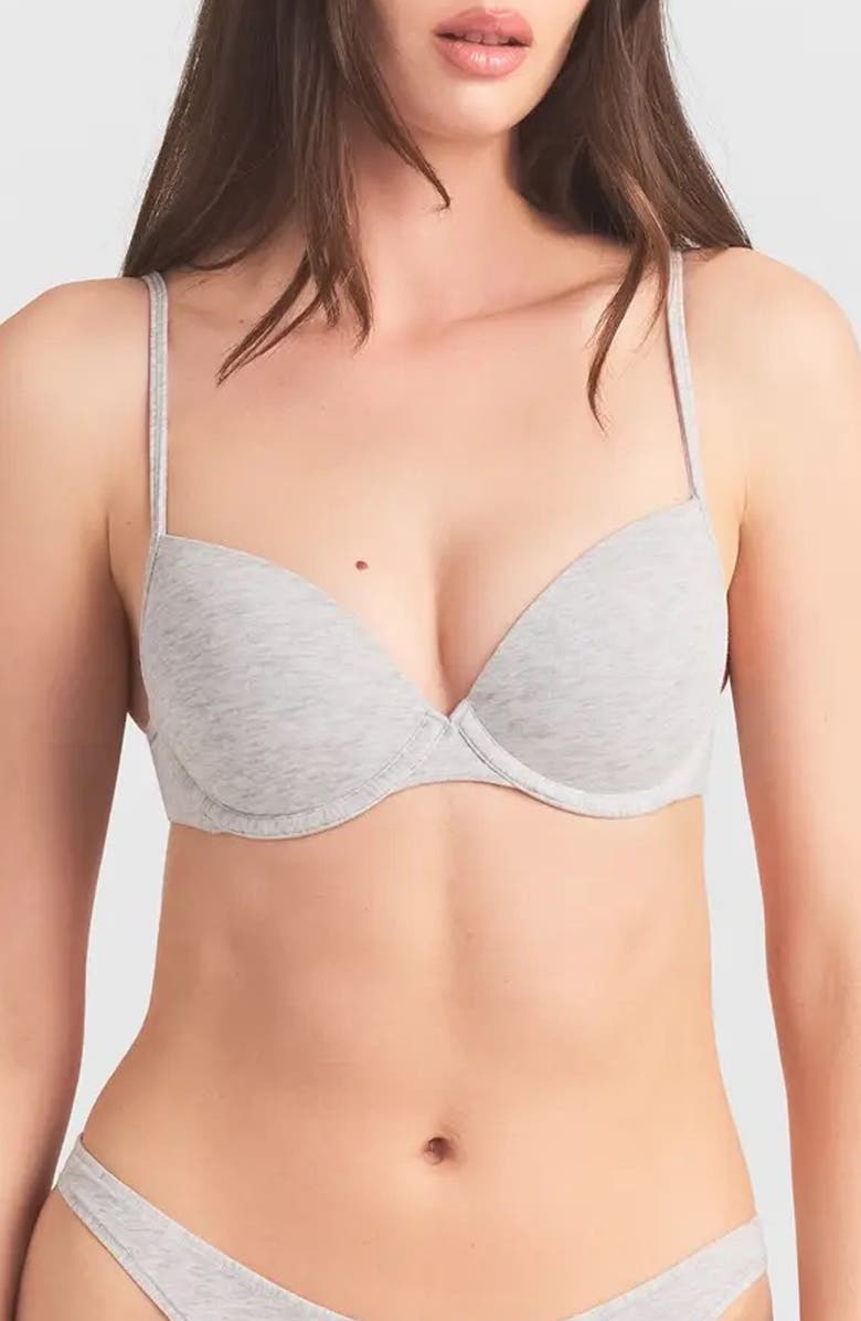 SKIMS Everyday Stretch Cotton T-Shirt Bra, Main, color, Light Heather Grey