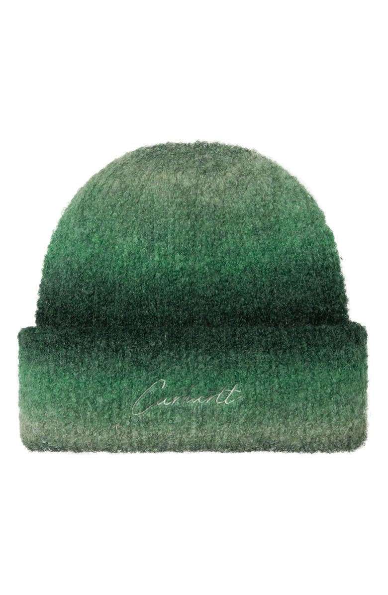 Carhartt Work In Progress Tony Gradient Stripe Bouclé Beanie, Main, color, Green Tony Stripe