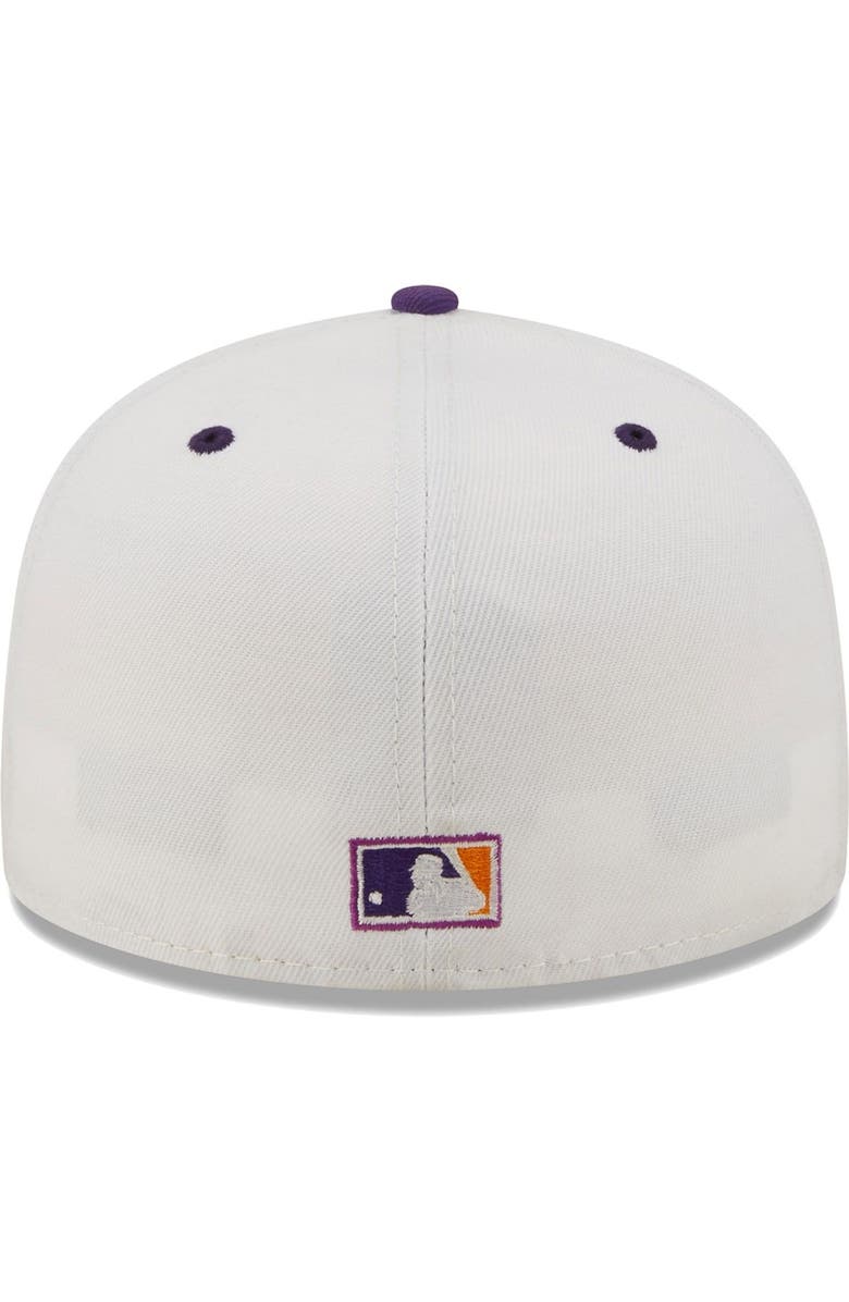 New Era Men's New Era White/Purple Los Angeles Dodgers 40th Anniversary at Dodger Stadium Grape Lolli 59FIFTY Fitted Hat, Alternate, color, White