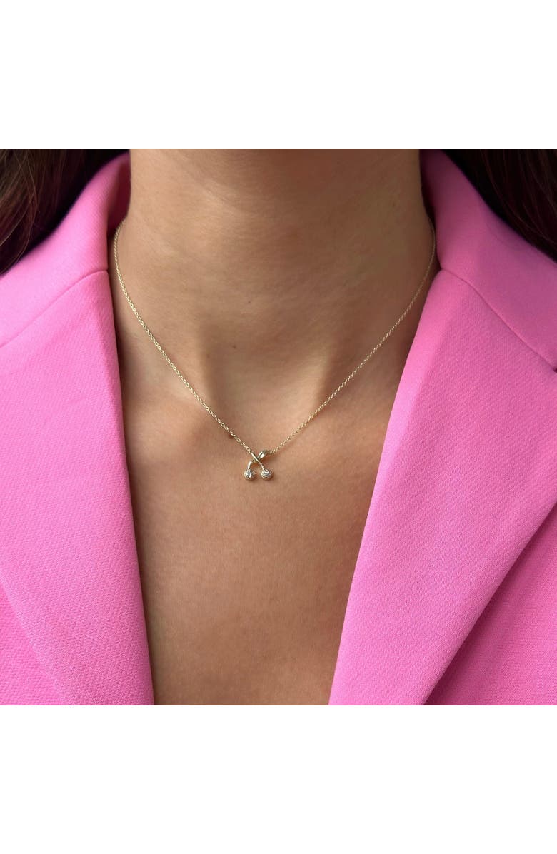 BY ADINA EDEN Diamond Pave Cherry Pendant Necklace 14K, Alternate, color,